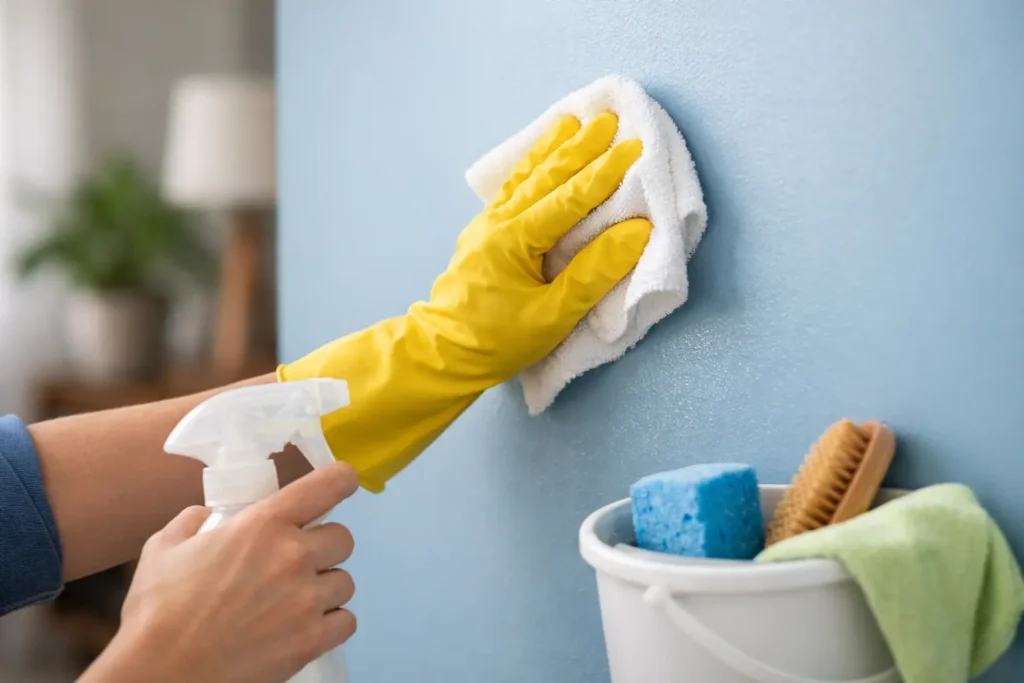 Antes de limpiar una pared pintada, identifica el acabado