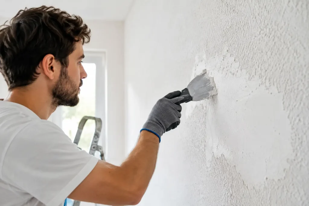 Antes de eliminar el gotelé, revise el estado de la pared